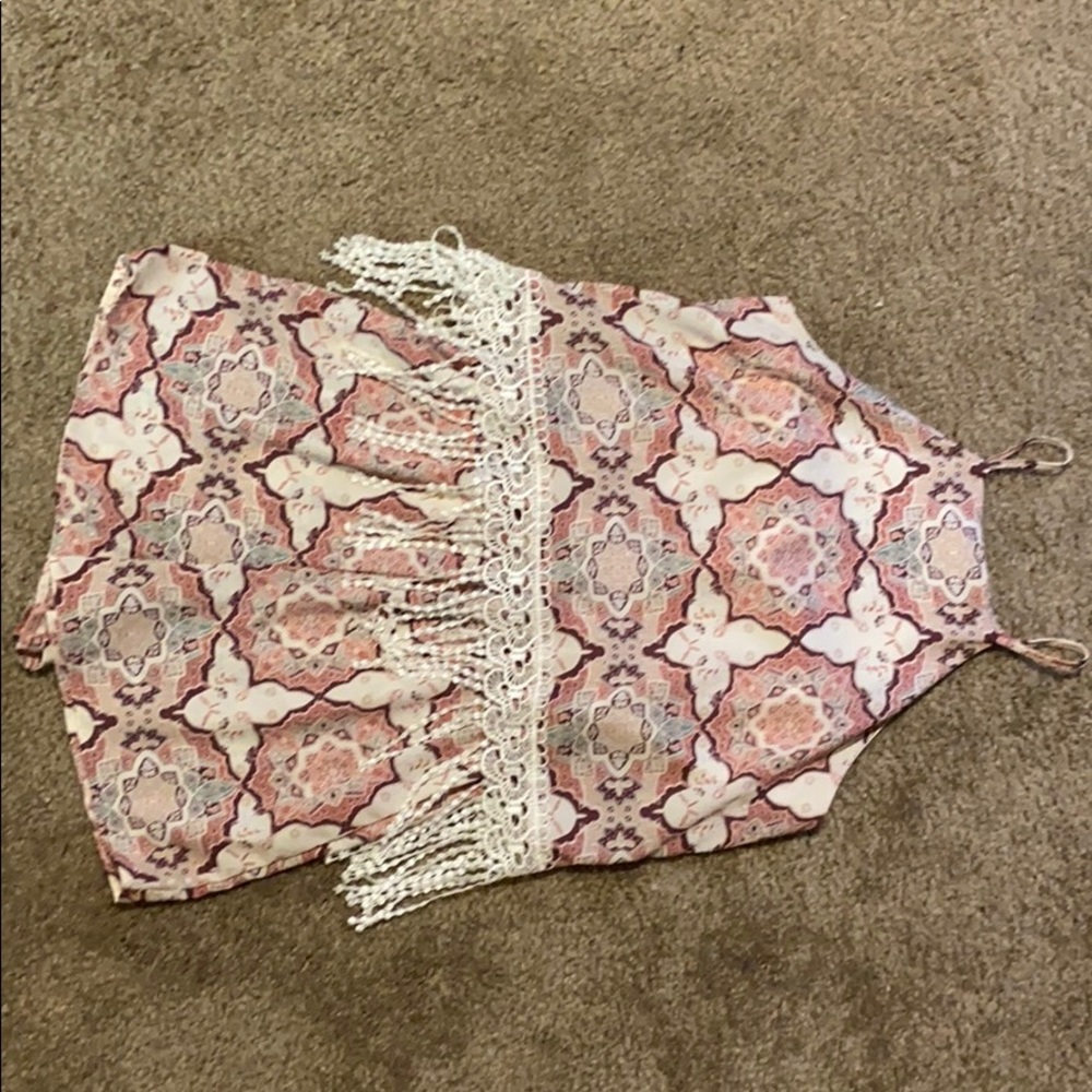 Pink and white romper